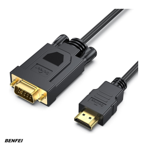 Cablu HDMI - Cablu Benfei HDMI la VGA lungime 1.8 m unidirectional, Full HD 1080P, 32 AWG, Negru