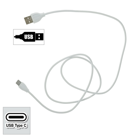 Cablu cu conectori USB-A tata la USB-C tata, 3.1A, lungime 100cm, Jellico YG-10 92131, incarcare, transfer date, alb [3]
