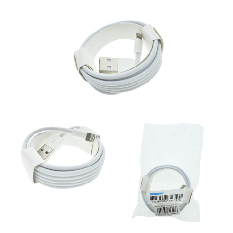 Cablu cu conectori USB tata la 8-pin lightning tata, Foxconn MD819, lungime 2m, alb [10]