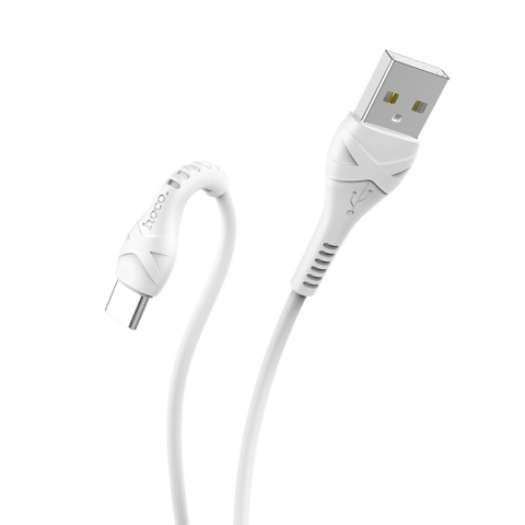 Cablu cu conectori USB tata si USB tip C tata, Hoco X37 Cool, 3A, lungime 1m, alb [1]