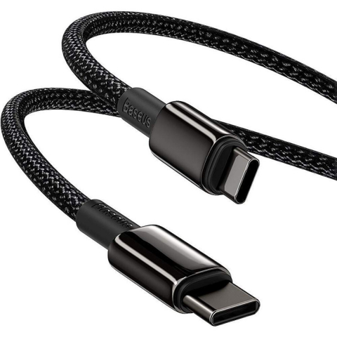 Cablu cu conectori USB Tip C tata la USB Tip C tata, Baseus Tungsten Gold CATWJ-01, 100W, 5A, 1m, negru [11]
