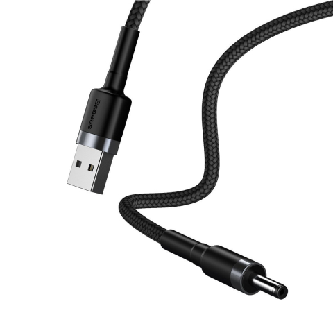 Cablu de alimentare, Baseus 29751, cu conector USB Tip A tata la DC 3.5 mm tata, model Cafule CADKLF-G1, 2A, lungime 1 m, negru [2]