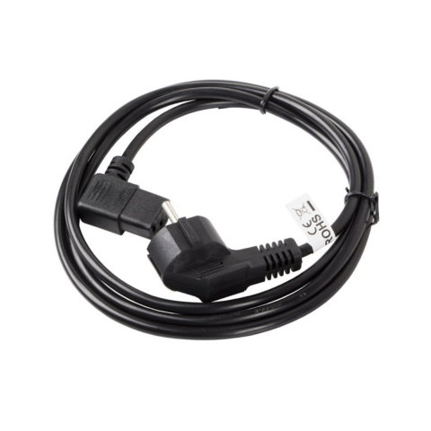 Cabluri alimentare curent - Cablu de alimentare PC si UPS, Schuko CEE 7/7 la IEC320 C13 90 grade, Lanberg 43644, 250V-10A, 3m lungime, VDE, negru