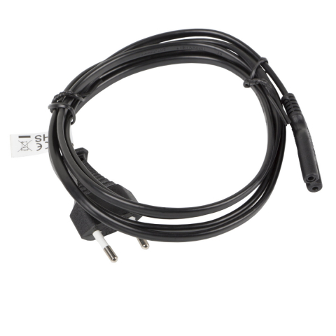 Cabluri alimentare curent - Cablu de alimentare TV / radiocasetofon, lungime 1.8m, VDE, Lanberg 40981, Euro, CEE 7/16 la IEC 320 C7, 2 pini, 10A, negru