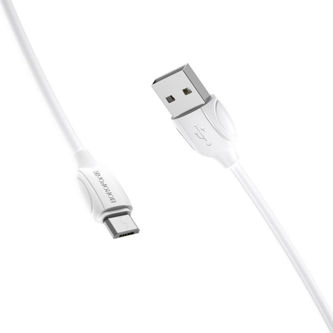 Cablu de date si alimentare, Borofone 70178, BX19, conector USB Tip A tata la Micro USB tata, 2.4A, lungime 100 cm, alb [1]