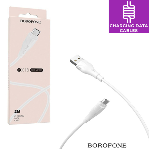 Cablu de date si alimentare, Borofone BX18, 70046 conector USB Tip A tata la MicroUSB tata, 2.4A, lungime 200 cm, alb [5]