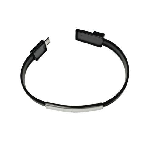 Cablu de incarcare si date USB 2.0 - microUSB, 20 cm, tip bratara, negru [13]