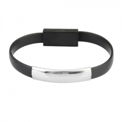 Cablu de incarcare si date USB 2.0 - microUSB, 20 cm, tip bratara, negru [9]
