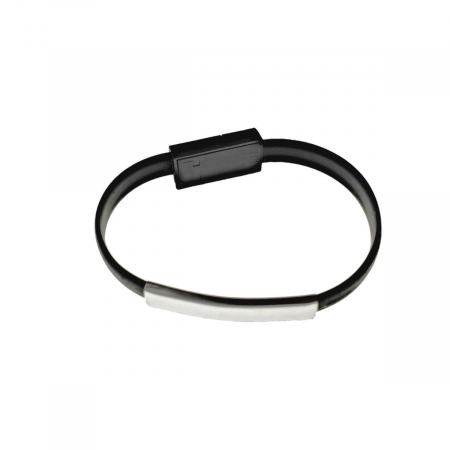 Cablu de incarcare si date USB 2.0 - microUSB, 20 cm, tip bratara, negru [1]