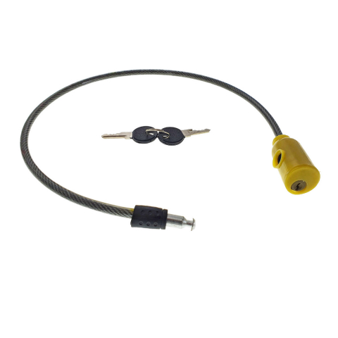 Cablu de otel, antifurt bicicleta, de siguranta si protejare, lungime 53 cm, inchidere cu cheie, invelis flexibil din PVC siliconat, negru [3]