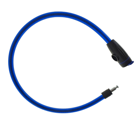Cablu de otel, antifurt bicicleta, de siguranta si protejare, lungime 69 cm, inchidere cu cheie, invelis flexibil din PVC siliconat, albastru [9]