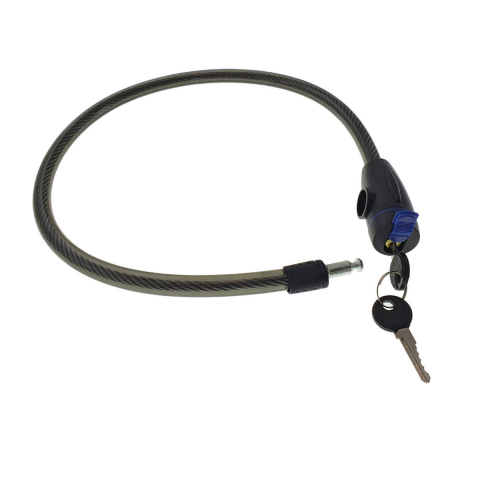 Cablu de otel, antifurt bicicleta, de siguranta si protejare, lungime 69 cm, inchidere cu cheie, invelis flexibil din PVC siliconat, negru [1]