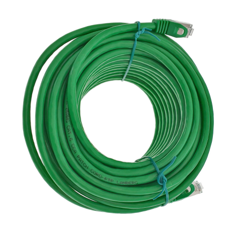 Cabluri retea internet - Cablu ecranat FTP, Lanberg 41918, cat.6, mufat 2xRJ45, lungime 20m, AWG 26, 250 MHz, de legatura retea, ethernet, verde