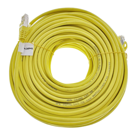Cablu ecranat FTP, Lanberg 42791, cat.5e, mufat 2xRJ45, lungime 30m, AWG 26, 100 MHz, de legatura retea, ethernet, galben [8]