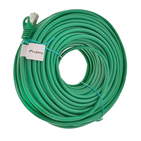 Cablu ecranat FTP, Lanberg 42792, cat.5e, mufat 2xRJ45, lungime 30m, AWG 26, 100 MHz, de legatura retea, ethernet, verde [1]