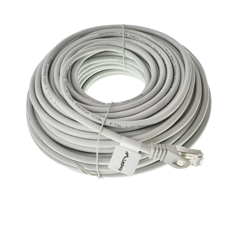Cabluri retea internet - Cablu ecranat FTP, Lanberg 42797, cat.6, mufat 2xRJ45, lungime 30m, AWG 26, 250 MHz, de legatura retea, ethernet, gri