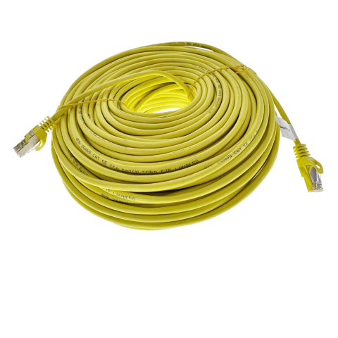 Cablu ecranat FTP, Lanberg 42815, cat.5e, mufat 2xRJ45, lungime 50m, AWG 26, 100 MHz, de legatura retea, ethernet, galben [1]