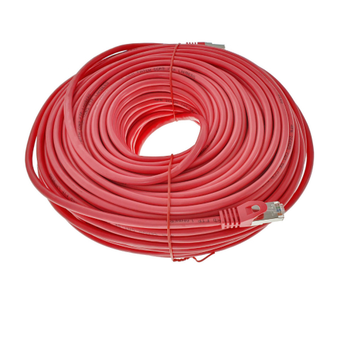 Cablu ecranat FTP, Lanberg 42818, cat.5e, mufat 2xRJ45, lungime 50m, AWG 26, 100 MHz, de legatura retea, ethernet, rosu [6]