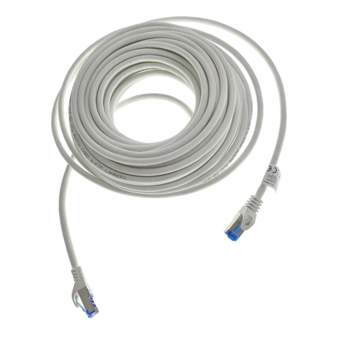 Conectica IT - Cablu ecranat S / FTP, Lanberg 42728, cat.6A, mufat 2xRJ45, lungime 15 m, AWG 26, 500 MHz, LSZH, de legatura retea, ethernet, alb