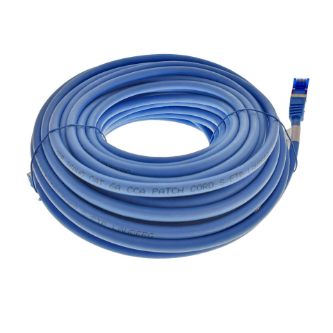 Conectica IT - Cablu ecranat S / FTP, Lanberg 42730, cat.6A, mufat 2xRJ45, lungime 20 m, AWG 26, 500 MHz, LSZH, de legatura retea, ethernet, albastru