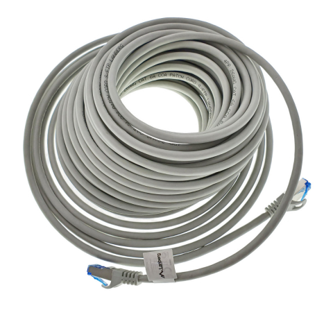 Conectica IT - Cablu ecranat S / FTP, Lanberg 42734, cat.6A, mufat 2xRJ45, lungime 20 m, AWG 26, 500 MHz, LSZH, de legatura retea, ethernet, gri