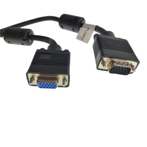 Cablu monitor, Lanberg 42877, VGA tata la VGA mama , 15 pini, de prelungire, lungime 5 m, dubla ecranare cu miez de ferita, negru [7]