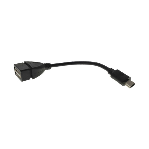 Cablu OTG USB mama - mini USB 5P tata 10 cm, negru [5]