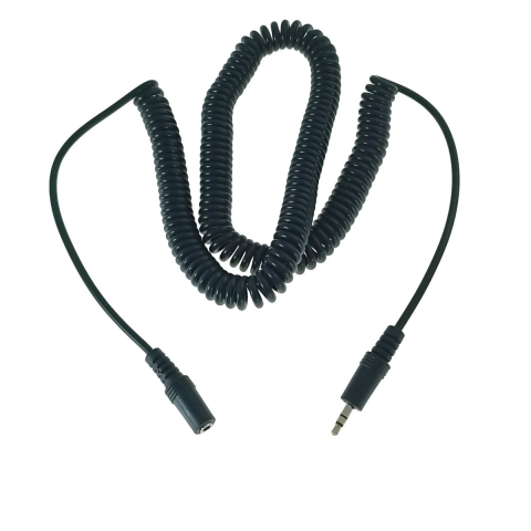 Cu mufa jack 3.5 - Cablu prelungitor audio, 5m, spiralat, jack 3.5mm tata-mama, Xtreme 01404, negru