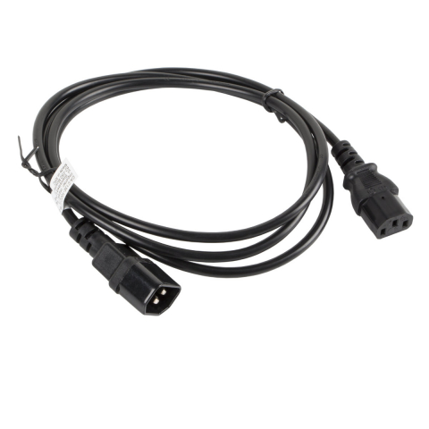 Cabluri alimentare curent - Cablu prelungitor de alimentare, 1.8m, Lanberg 40982, IEC 320 C13 la IEC 320 C14, 10A, negru