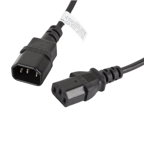 Cablu prelungitor de alimentare, 1.8m, Lanberg 40982, IEC 320 C13 la IEC 320 C14, 10A, negru [6]