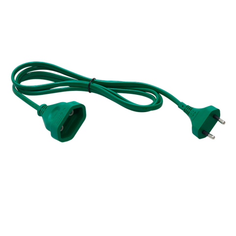 Prize electrice - Cablu prelungitor IEC 320 C7 tata-mama, 2 pini, PR-2581-GR, lungime 1.5m, de alimentare curent, verde