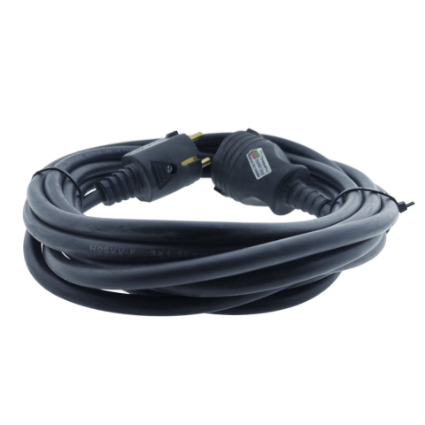 Cablu prelungitor, lungime 15m, pentru alimentare electrica, cu stecher si cupla cauciucate, material bachelita, negru [1]