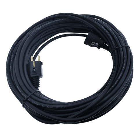 Prize electrice - Cablu prelungitor, lungime 30m, pentru alimentare electrica, cu stecher si cupla cauciucate, material bachelita, negru
