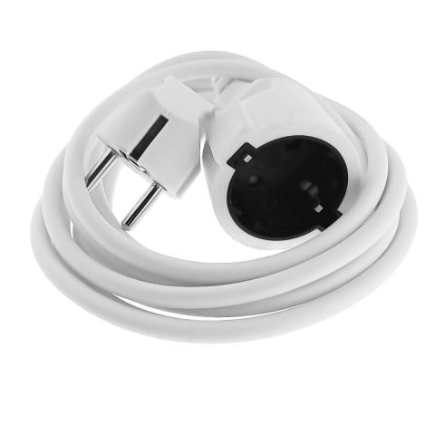 Prelungitoare priza - Cablu prelungitor, lungime 3m, IP44, cu stecher si cupla cu impamantare, 16A/250V, alb