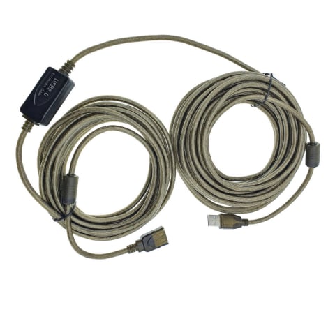 Prelungitor USB 2.0 - Cablu prelungitor USB 2.0 activ , lungime 15 m, USB A tata la USB A mama, cu repetitor, negru