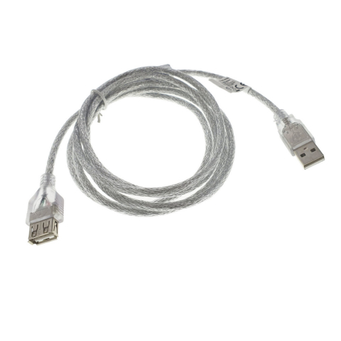 Prelungitor USB 2.0 - Cablu prelungitor USB 2.0 tata la USB 2.0 mama, Lanberg 41378, cu ferita, lungime 180 cm, transparent