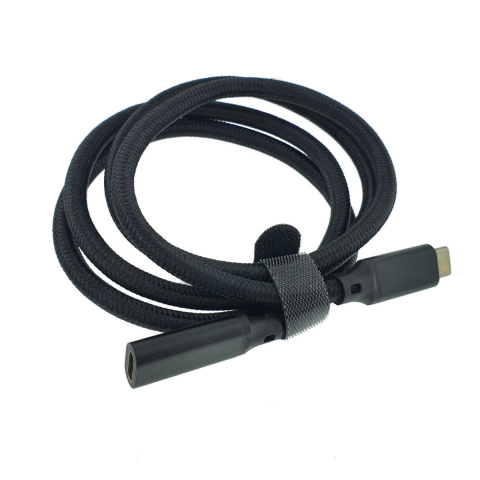 Prelungitor USB 3.0 - Cablu premium prelungitor USB-C mama la USB-C tata, USB 3.1 Gen2, viteza 10 Gbps, 1m, PD fast charge, cu invelis textil, negru