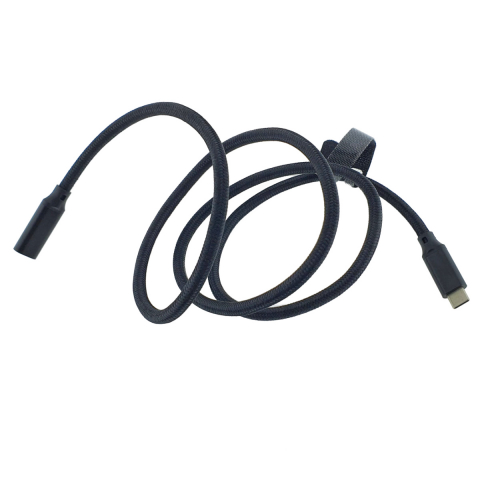 Cablu premium prelungitor USB-C mama la USB-C tata, USB 3.1 Gen2, viteza 10 Gbps, 1m, PD fast charge, cu invelis textil, negru [2]