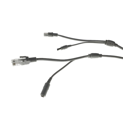 Cablu retea 5m pentru camera IP CCTV NVR,UTP Cat.5/5e,mufat 2XRJ45 si cablu alimentare mufat 2X2.1x5.5mm,gri [8]