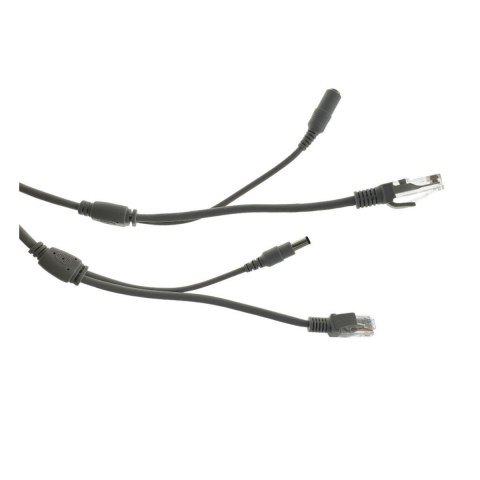 Cablu retea 5m pentru camera IP CCTV NVR,UTP Cat.5/5e,mufat 2XRJ45 si cablu alimentare mufat 2X2.1x5.5mm,gri [6]
