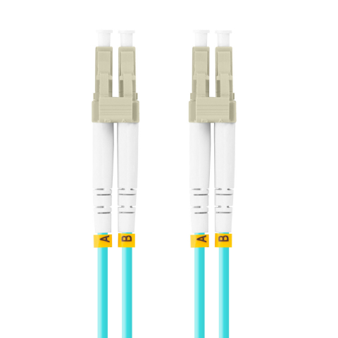 Cabluri Fibra Optica - Cablu retea fibra optica cu lungime 1 m si conectori LC/UPC-LC/UPC, Lanberg Z43333, MM, DUPLEX 3.0MM OM3 50/125 LSZH, albastru