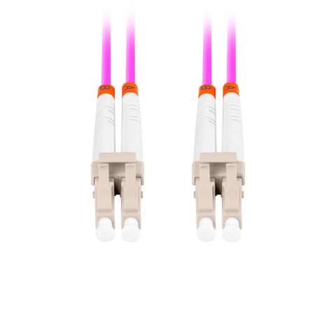 Cablu retea fibra optica cu lungime 1 m si conectori LC/UPC-LC/UPC, Lanberg Z43337 MM, DUPLEX 3.0MM OM4 50/125 LSZH, violet [4]