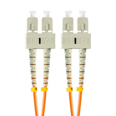 Cabluri Fibra Optica - Cablu retea fibra optica cu lungime 2 m si conectori SC/UPC-SC/UPC, Lanberg Z43324, MM, DUPLEX 3.0MM OM2 50/125 LSZH, portocaliu