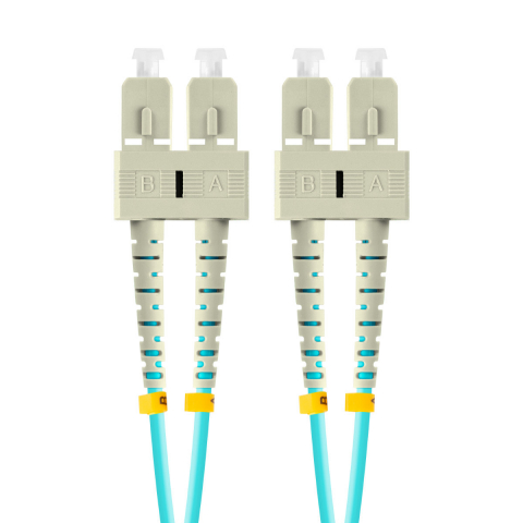 Cabluri Fibra Optica - Cablu retea fibra optica cu lungime 3 m si conectori SC/UPC-SC/UPC, Lanberg Z43328, MM, DUPLEX 3.0MM OM3 50/125 LSZH, albastru