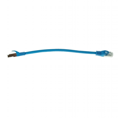 Cablu FTP tip patch - Cablu retea-patchcord CAT6 FTP, Lanberg 43630, 2 x RJ45, lungime 25cm, AWG26, 10Gb/s-250MHz, de legatura retea, ethernet, albastru