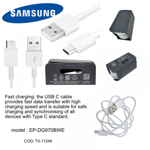 Cablu Samsung EP-DG970BWE, USB tip A tata la USB tip C tata, lungime 1 m, alb [9]
