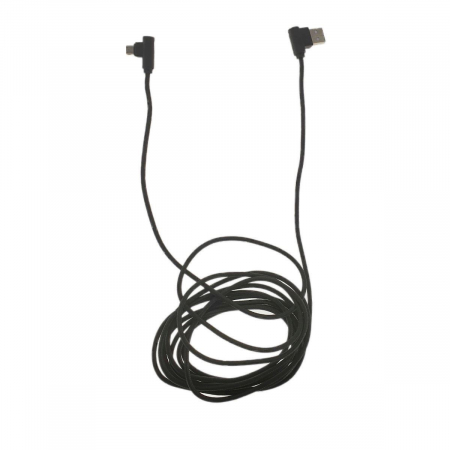 Cablu USB 2.0 la microUSB, unghi 90 grade la ambele capete, 300 cm lungime, invelis textil, negru [3]