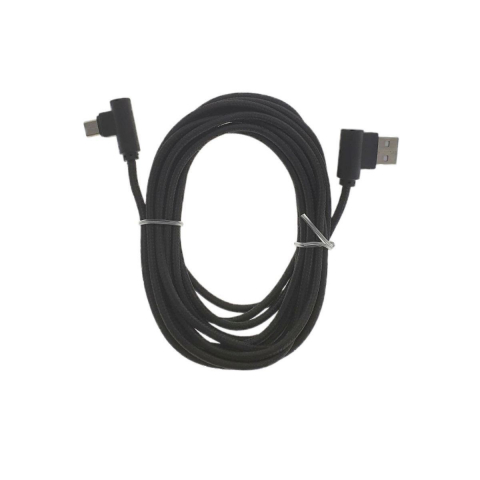 Cablu USB 2.0 la microUSB, unghi 90 grade la ambele capete, 300 cm lungime, invelis textil, negru [5]