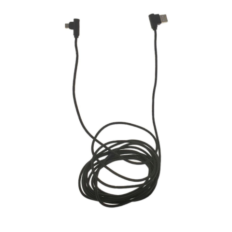 Cablu USB 2.0 la microUSB, unghi 90 grade la ambele capete, 300 cm lungime, invelis textil, negru [7]