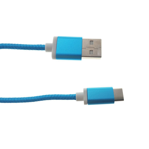 Cablu USB 2.0 la USB tip C, invelis textil, 120cm, albastru, CTTC01BL [4]